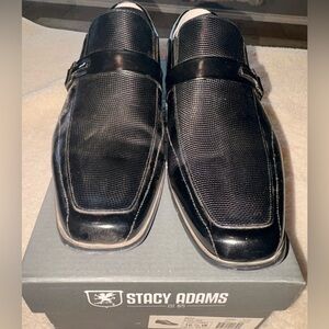 Stacy Adams Black Textured Loafers
